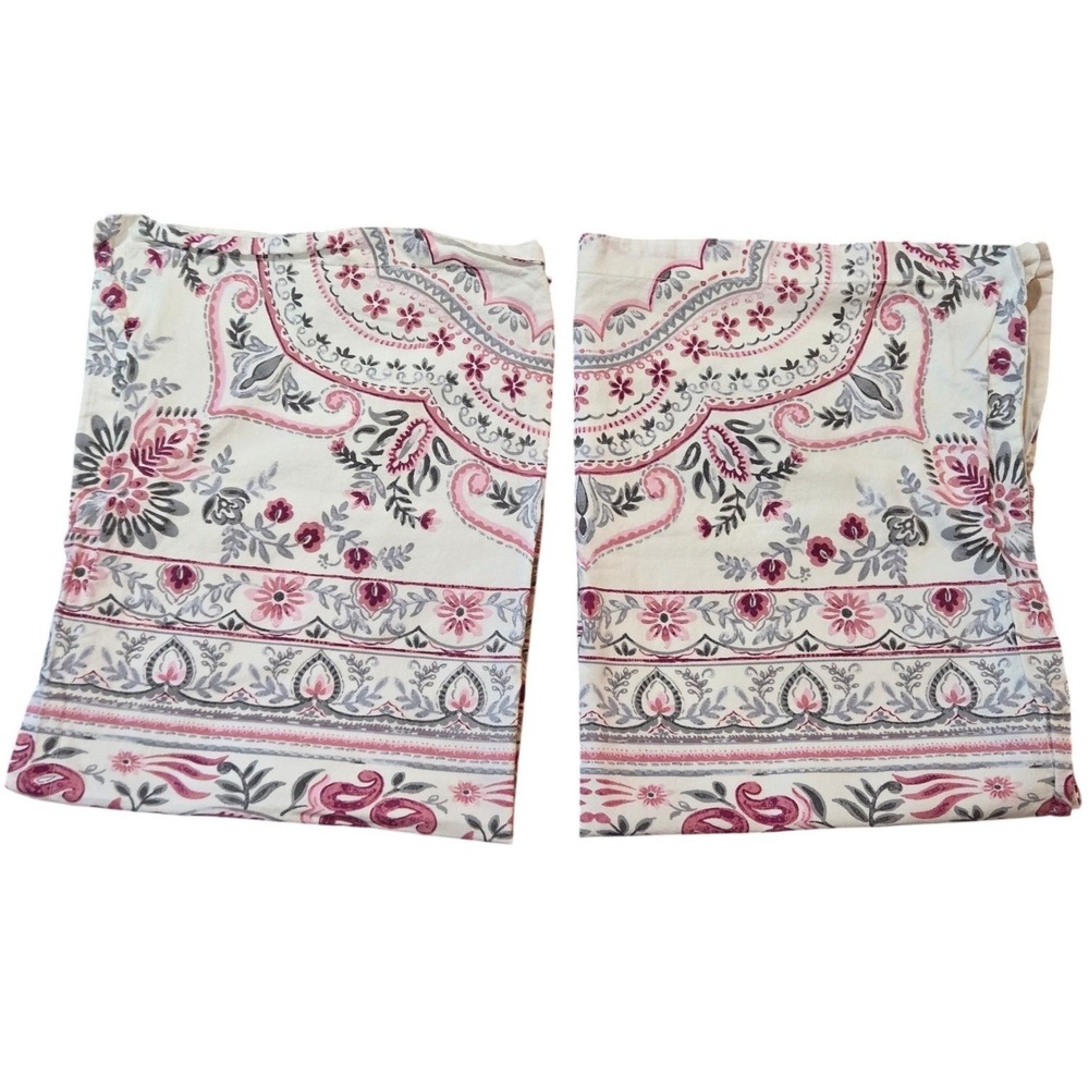 Artisan Home Pillowcases Pair, Envelope Closure, Bohemian Red & Pink
